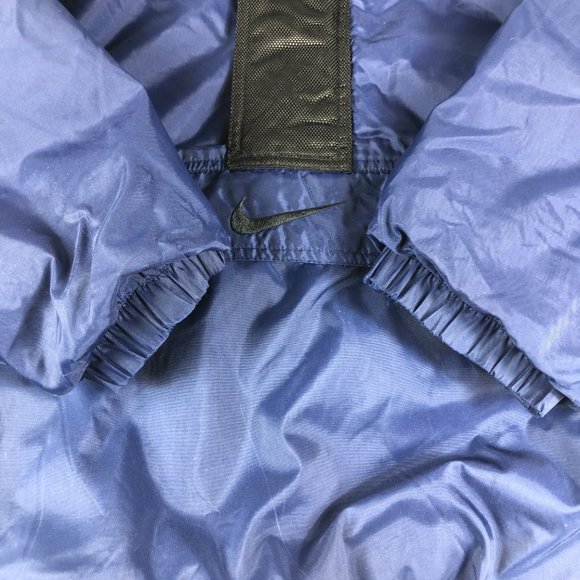 Vintage Nike Jacket Men's Large Blue & Black Half Zip Pull Over Puffer Pockets - Picture 4 of 15